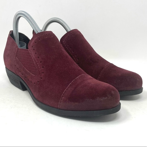 Korks‎ Leather Slip Ons Suede Maroon Womens 7.5 - Picture 2 of 8